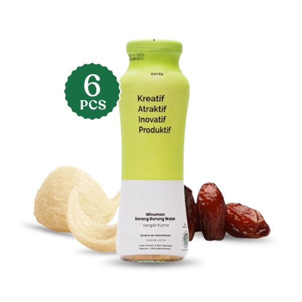 Dates Bird’s Nest Drink 210ml×6 - Contains Real Bird’s Nest, 210ml×6 pack